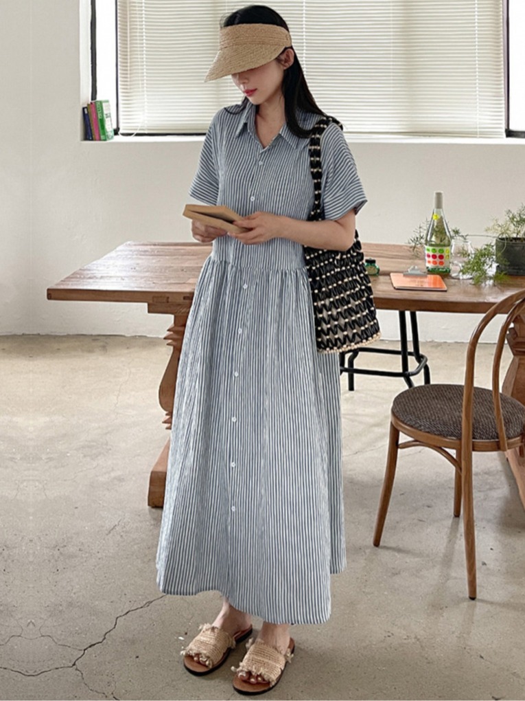 Retro Korean Style Loose Fit S - огляд і ціна Korean Style A Line Shirt Dress