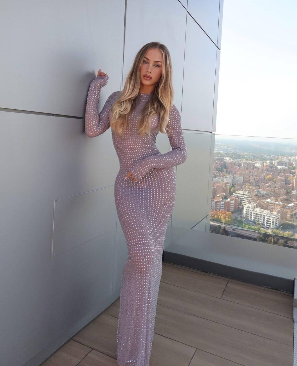 2025 New Transparent Photo Sho - огляд і ціна Sparkly Rhinestone Club Party Dress