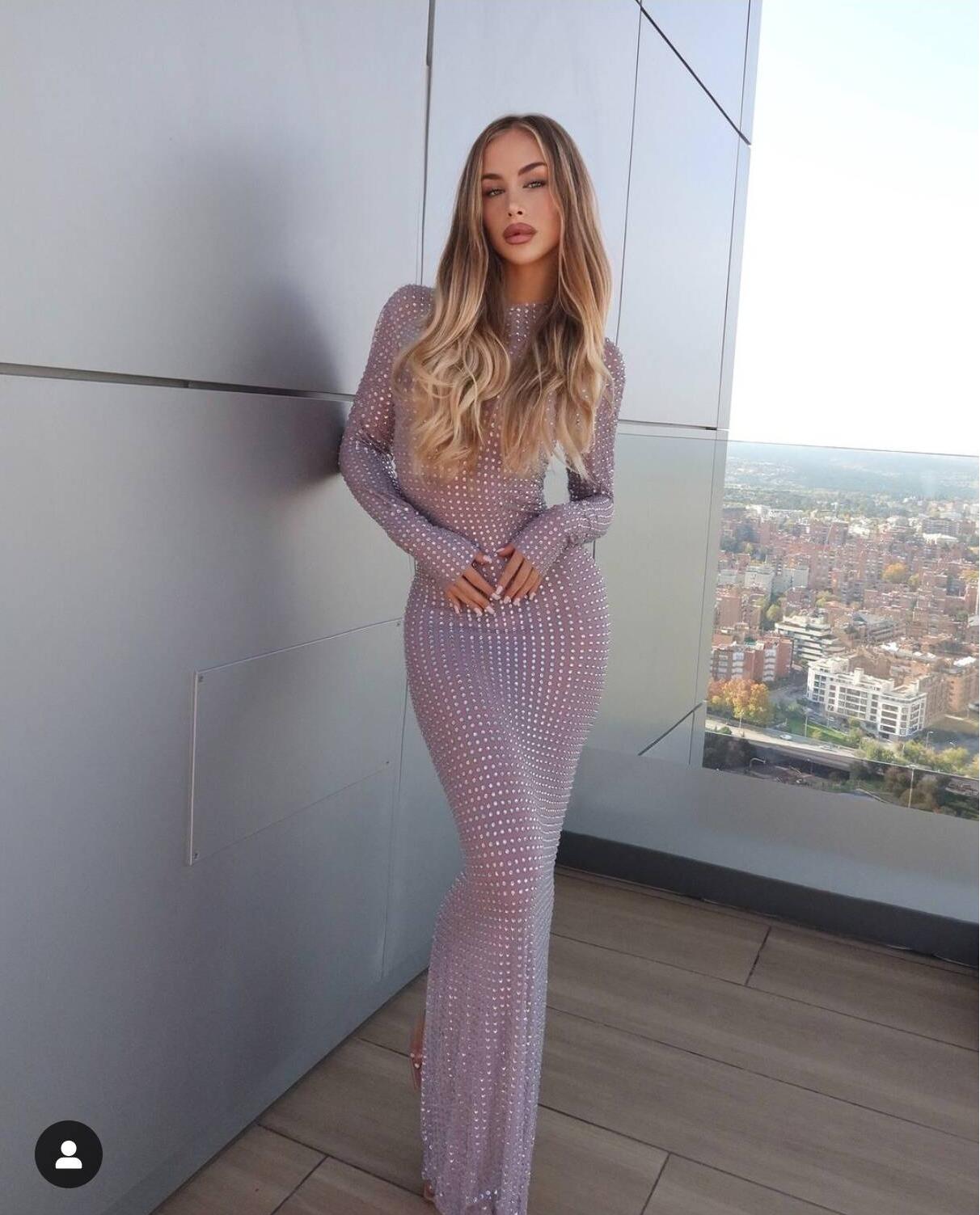 2025 New Transparent Photo Sho - огляд і ціна Sparkly Rhinestone Club Party Dress